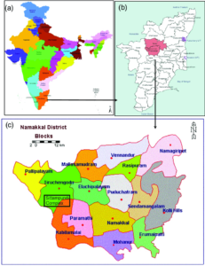 Namakkal Tamil Nadu Foundation   A C Map Showing Location Of The Study Area In Namakkal District Tamil Nadu Southern 231x300 